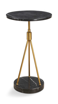Rosston Black Marble Accent Table