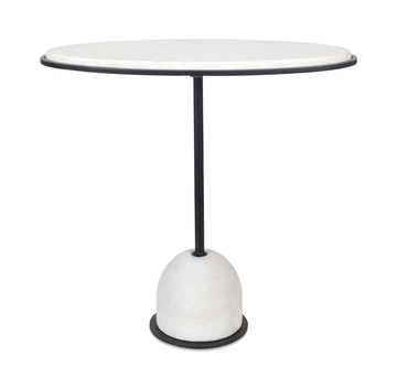 Morro White Marble Side Table