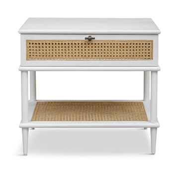 Coast White Rattan Side Table
