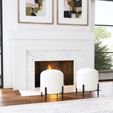 Arles White Shearling Ottoman thumbnail 6