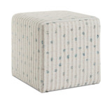 Joie White Chenille Ottoman thumbnail 1