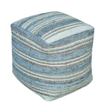 Mesick Handwoven Gray Pouf thumbnail 1