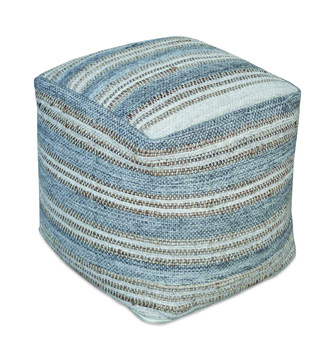 Mesick Handwoven Gray Pouf