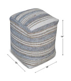 Mesick Handwoven Gray Pouf thumbnail 3