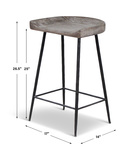 Cordova Carved Wood Counter Stool thumbnail 2