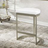 Ivanna Backless Silver Counter Stool thumbnail 11