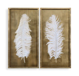 White Feathers Gold Shadow Box Set/2 thumbnail 1