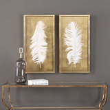 White Feathers Gold Shadow Box Set/2 thumbnail 3
