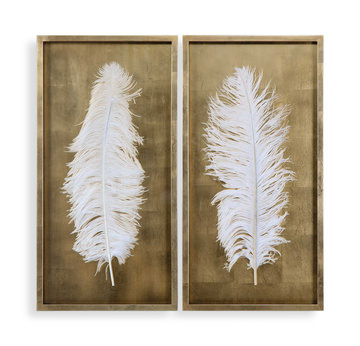 White Feathers Gold Shadow Box Set/2