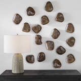 Pebbles Walnut Wood Wall Décor Set/9 thumbnail 5