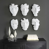 Self-Portrait White Mask Wall Decor Set/6 thumbnail 8