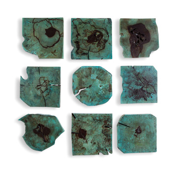 Bahati Wood Wall Décor In Blue Set/9