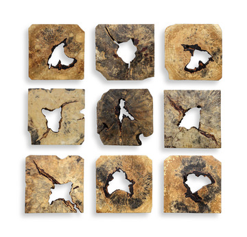 Bahati Wood Wall Décor In Natural Set/9