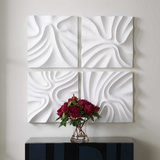 Snowdrift Sculpted White Wall Decor Set/4 thumbnail 8