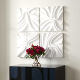 Snowdrift Sculpted White Wall Decor Set/4 thumbnail 9