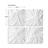 Snowdrift Sculpted White Wall Decor Set/4 thumbnail 4