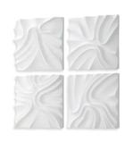 Snowdrift Sculpted White Wall Decor Set/4 thumbnail 5
