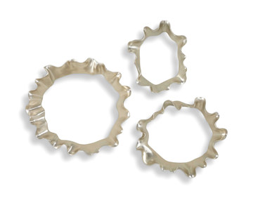 Ripple Effect Silver Wall Art Set/3