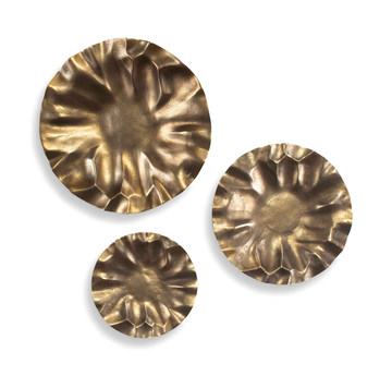 Peonia Outdoor Gold Wall Art Set/3