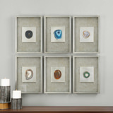 Agate Stone Silver Wall Art Set/6 thumbnail 3