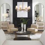Lassen 8 Light Brass Chandelier thumbnail 14