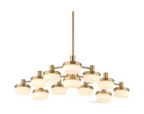 Wedge 12 Lt LED Brass Chandelier thumbnail 1