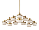 Wedge 12 Lt LED Brass Chandelier thumbnail 4