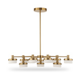 Wedge 12 Lt LED Brass Chandelier thumbnail 6