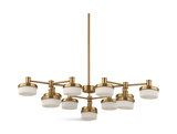 Wedge 12 Lt LED Brass Chandelier thumbnail 9