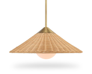 Phuvinh 1 Light Rattan Shade Pendant