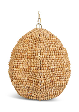 Kauri 1 Light Wooden Bead Pendant