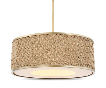 Pinchot 4 Light Rattan Drum Pendant