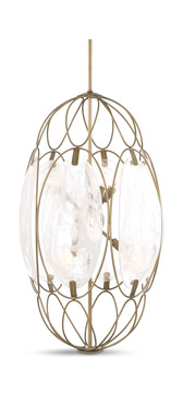 Valencia 6 Light Glass Panel Pendant