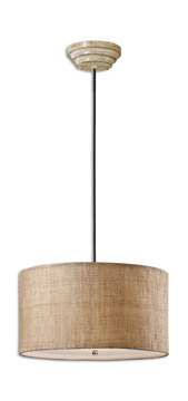 Dafina 3 Light Burlap Drum Pendant