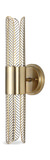 Cret 2 Light LED Brass Sconce thumbnail 3