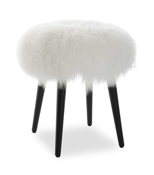 Wooly Sheepskin Accent Stool