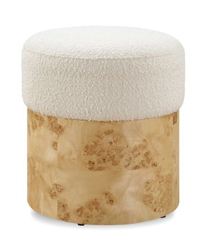 Swirls Poplar Ivory Ottoman