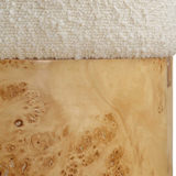 Swirls Poplar Ivory Ottoman thumbnail 2