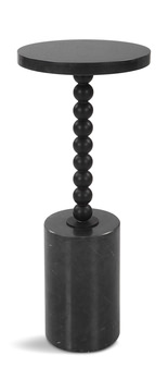 Bead Black Marble Drink Table