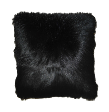 image Faux Black Fox Fur Pillow