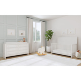 Keepsake 2-In-1 Crib, Dresser, Topper With Mattress - White thumbnail 1