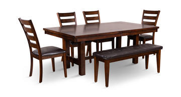 Kona Dining Table with 4 Chairs and Bench