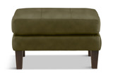Whinny Leather Ottoman - Olive Green  thumbnail 2