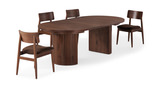 Transformer Round Walnut Table With 4 Stacking Chairs thumbnail 4