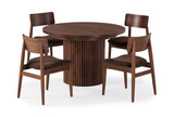 Transformer Round Walnut Table With 4 Stacking Chairs thumbnail 2