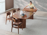 Transformer Round Walnut Table With 4 Stacking Chairs thumbnail 7