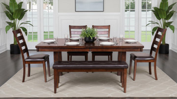 Kona Dining Table with 4 Chairs and Bench