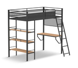 Trevar Twin Loft With Desk - Black thumbnail 1