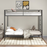 Trevar Twin Over Twin Bunk Bed - Black thumbnail 4