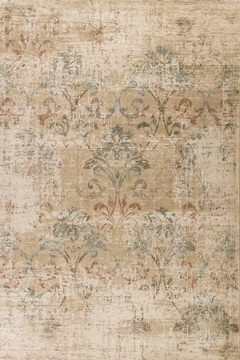 Heritage Champagne Damask Area Rug - 5′3″ X 7′8″
